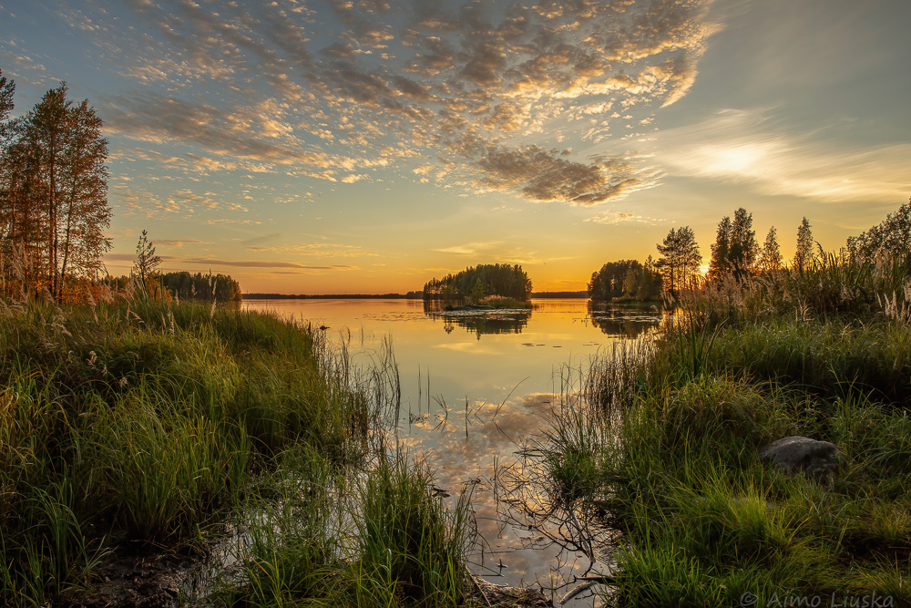 Auringonlasku Kalajärvellä