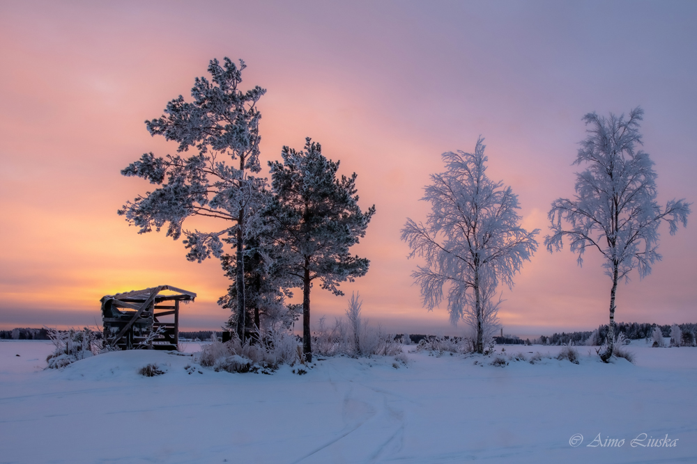 Kyrösjärvellä kovalla pakkasella